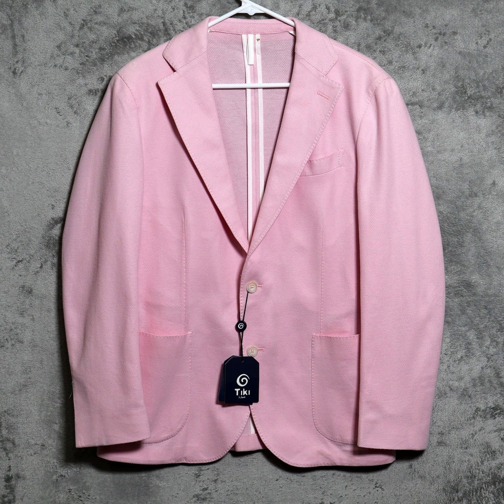 Tiki Napoli Sport Coat Mens US 40 IT 50 Pink New York‎ 2-Button Made In Italy